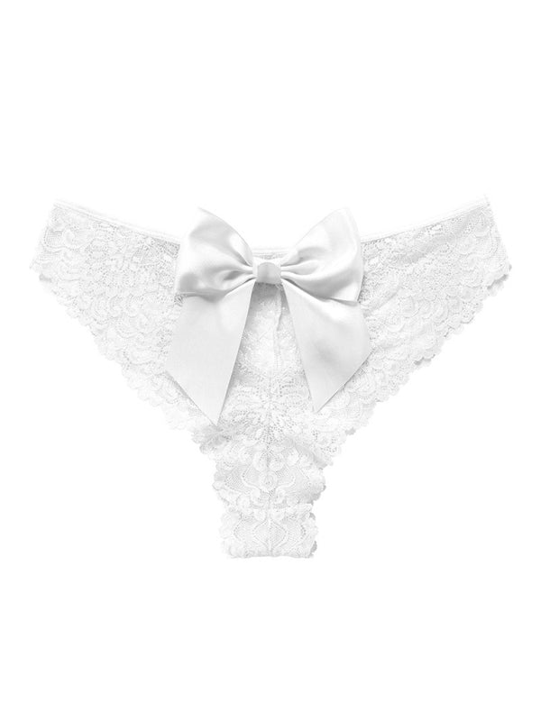 Christmas outfit bow breathable lace low waist panties BLUE ZONE PLANET
