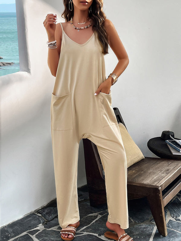 Blue Zone Planet | solid color slim fit jumpsuit BLUE ZONE PLANET