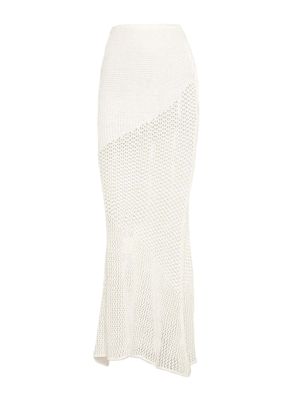 Tie long sleeve hip-hugging casual knitted maxi skirt suit kakaclo