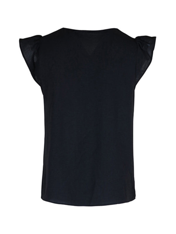 Blue Zone Planet | style color block V-neck top BLUE ZONE PLANET