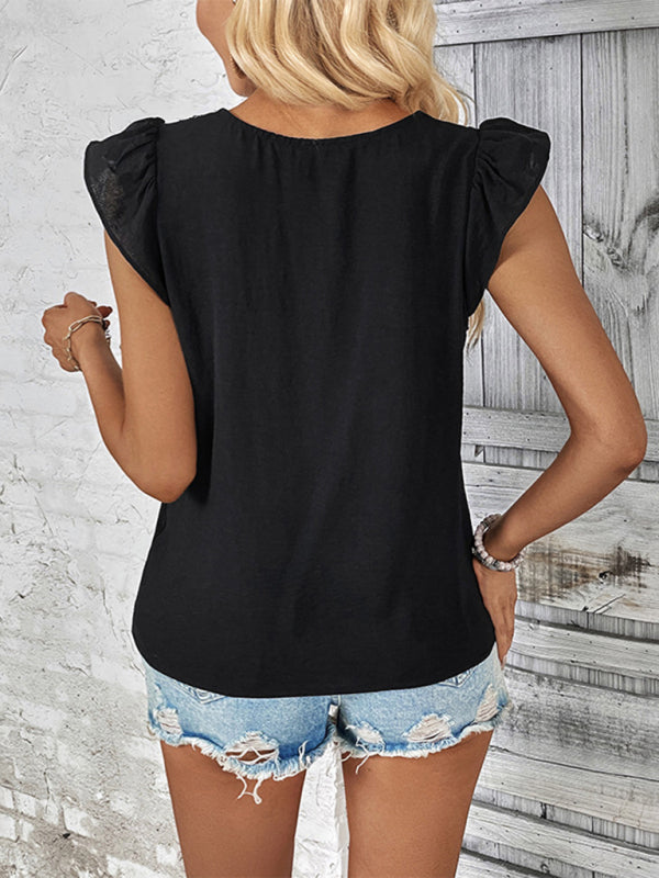 Blue Zone Planet | style color block V-neck top BLUE ZONE PLANET