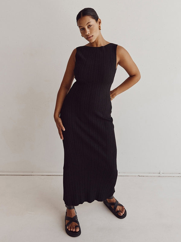 Blue Zone Planet | Women's sexy sleeveless knitted long dress kakaclo