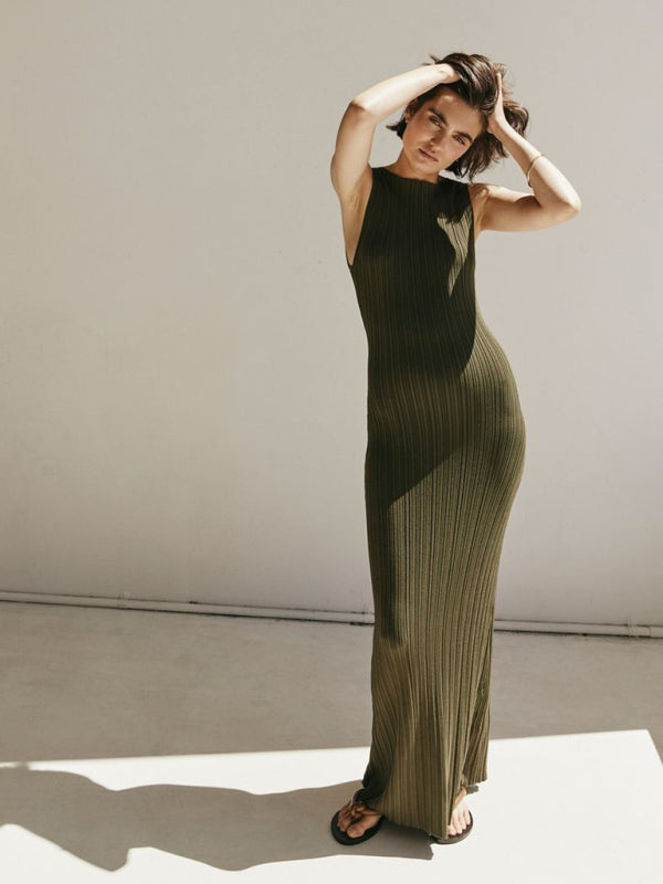 Blue Zone Planet | Women's sexy sleeveless knitted long dress kakaclo