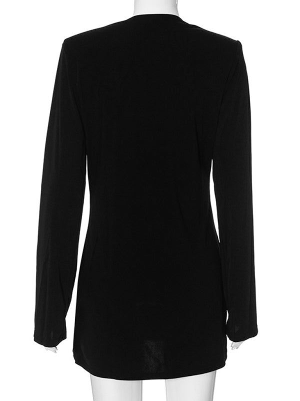 Blue Zone Planet | New V-neck long-sleeved fashionable hot girl dress kakaclo