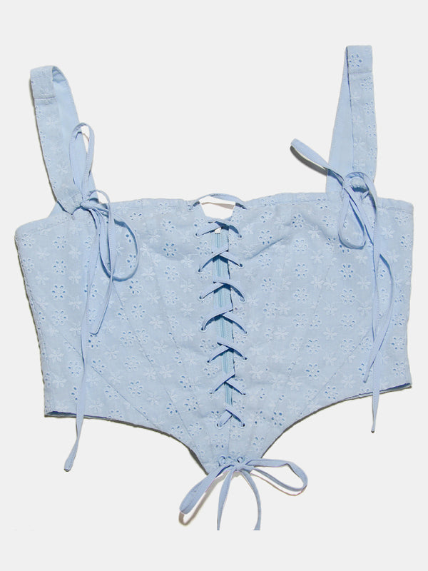 Blue Zone Planet | Puff Sleeve Square Neck Corset Princess Skirt Two-piece Dress kakaclo