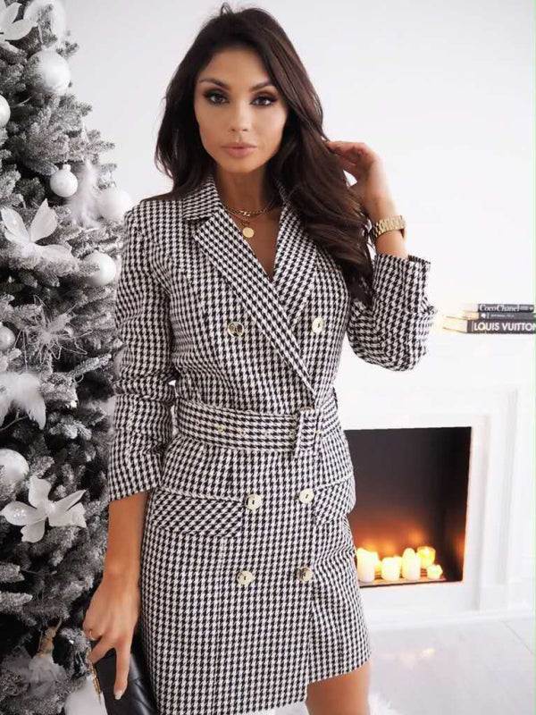 Blue Zone Planet | Women's new long-sleeved belted colorful suit dress jacket kakaclo