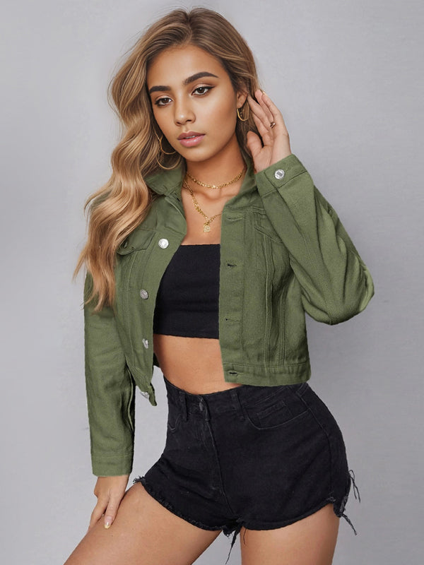 Women's new casual denim short jacket kakaclo