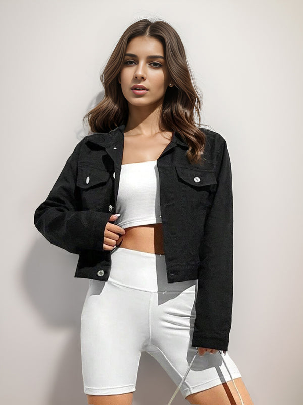 Women's new casual denim short jacket kakaclo