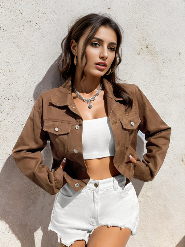Women's new casual denim short jacket kakaclo