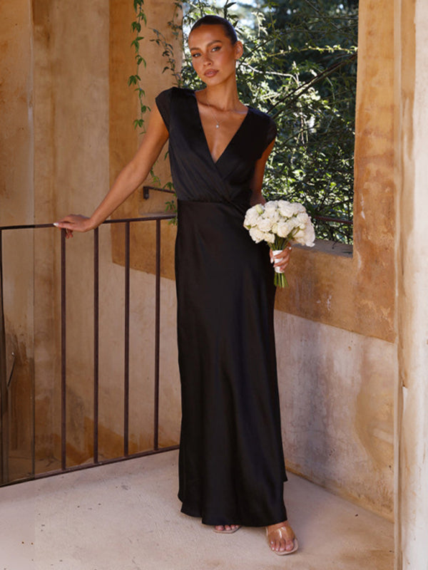 Blue Zone Planet | V-neck Sexy Party Dress Mermaid Maxi Floor Length Dress BLUE ZONE PLANET