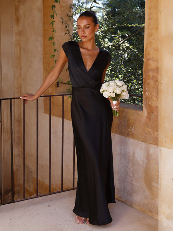 Blue Zone Planet | V-neck Sexy Party Dress Mermaid Maxi Floor Length Dress BLUE ZONE PLANET