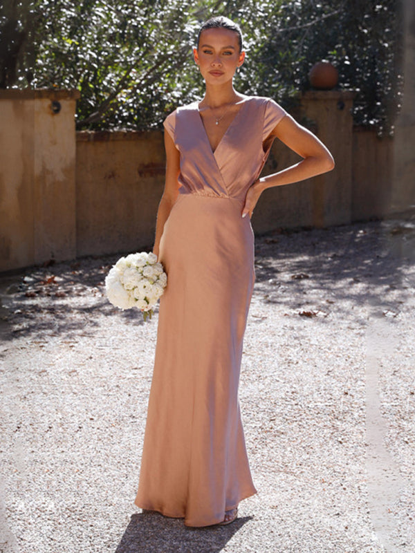 Blue Zone Planet |  V-neck Sexy Party Dress Mermaid Maxi Floor Length Dress BLUE ZONE PLANET