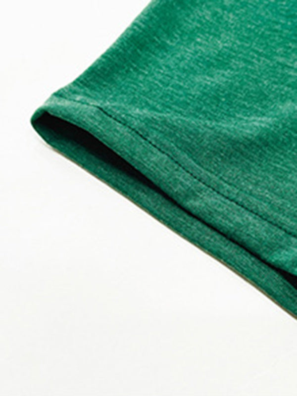 solid color short-sleeved V-neck T-shirt BLUE ZONE PLANET