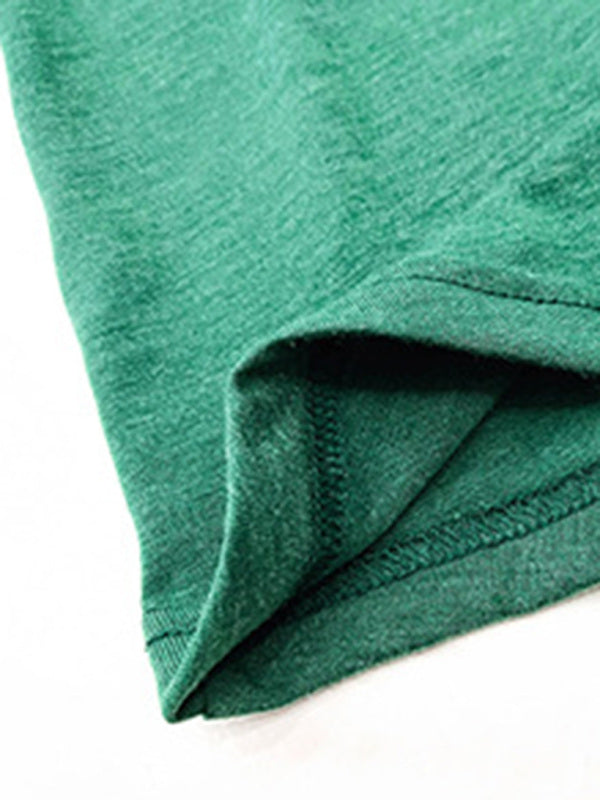 solid color short-sleeved V-neck T-shirt BLUE ZONE PLANET