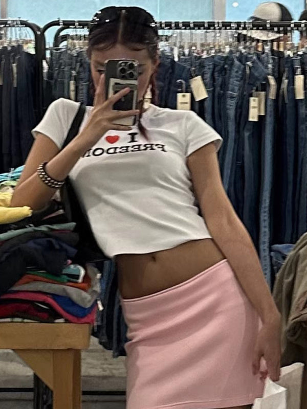 Blue Zone Planet |  Women's new street style sexy navel-baring short-sleeved T-shirt BLUE ZONE PLANET