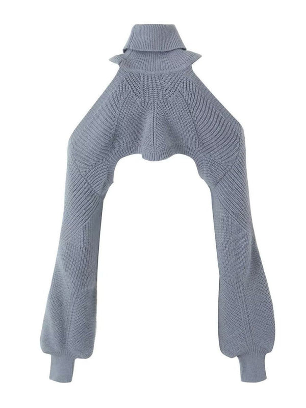 Blue Zone Planet | off-shoulder short sweater hot girl turtleneck pullover sweater BLUE ZONE PLANET