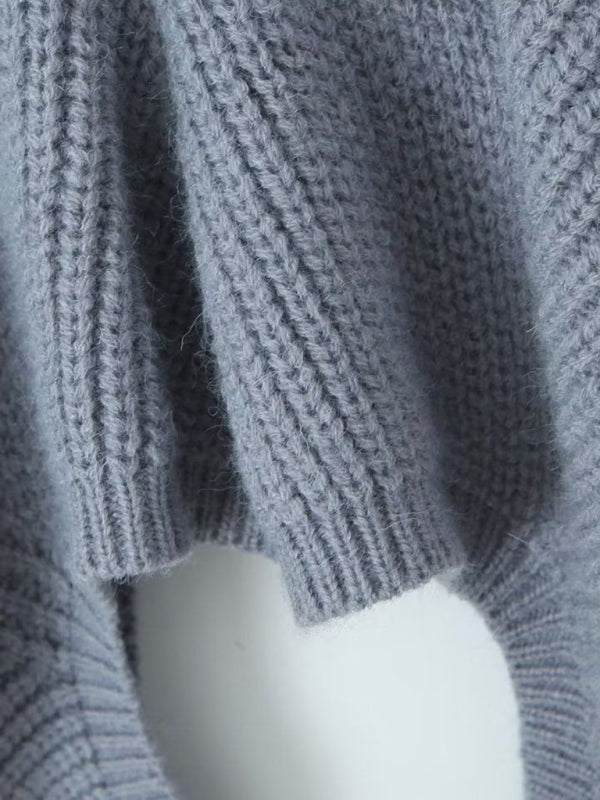 Blue Zone Planet | off-shoulder short sweater hot girl turtleneck pullover sweater BLUE ZONE PLANET