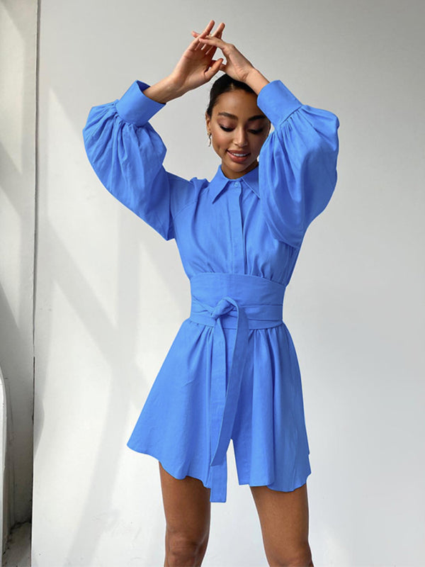 Blue Zone Planet | elegant commuter shirt dress with belt BLUE ZONE PLANET