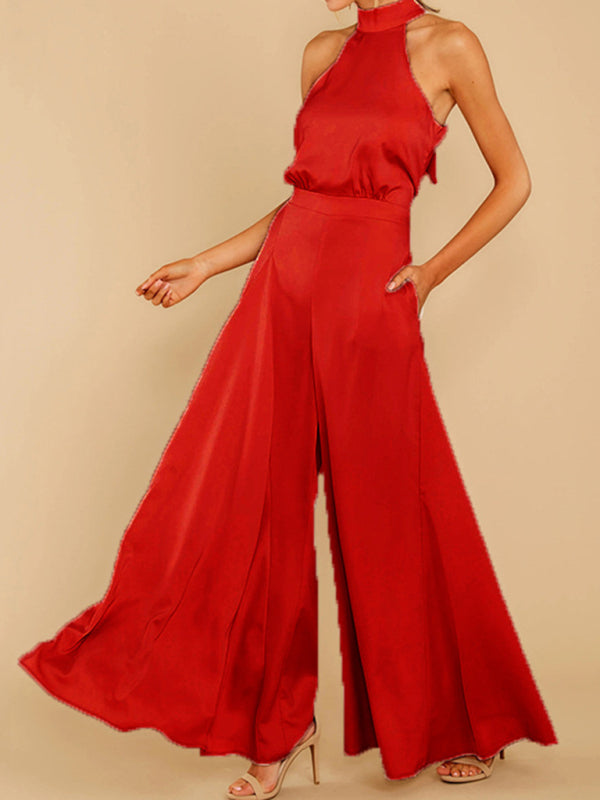 Blue Zone Planet | off-the-shoulder high-waist jumpsuit wide-leg trousers BLUE ZONE PLANET