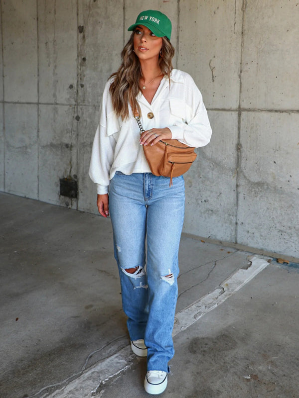 Blue Zone Planet |  short trench single-breasted long-sleeved jacket BLUE ZONE PLANET