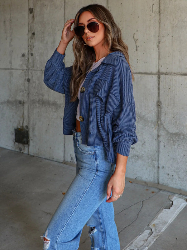 Blue Zone Planet |  short trench single-breasted long-sleeved jacket BLUE ZONE PLANET