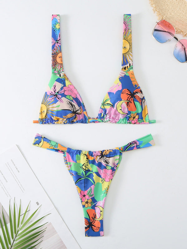 Blue Zone Planet |  printed backless bikini BLUE ZONE PLANET