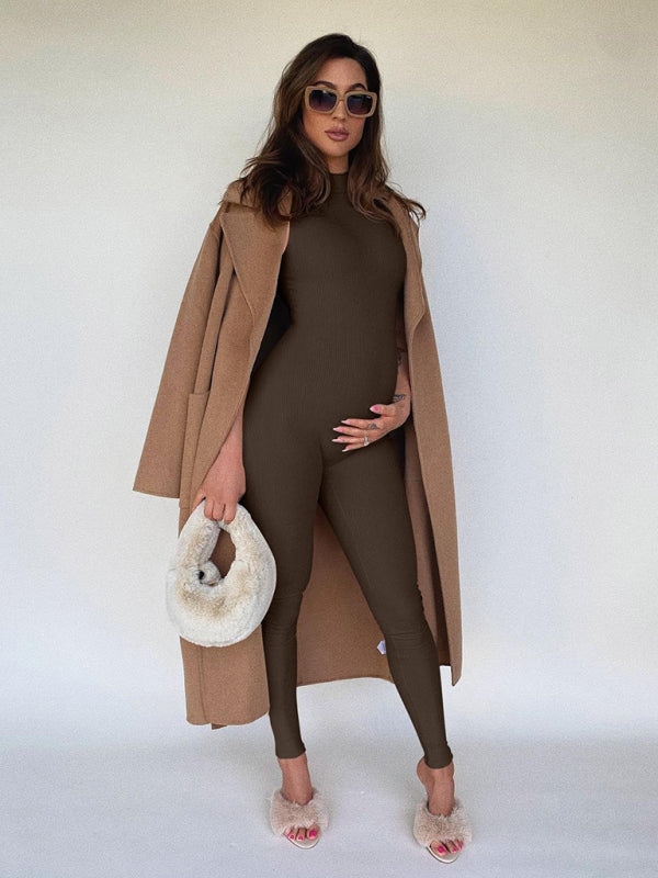 Blue Zone Planet |  Nina's Slim Fit Ribbed Sleeveless Turtleneck Yoga Jumpsuit BLUE ZONE PLANET