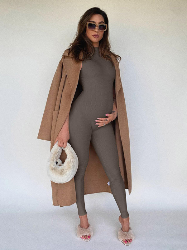 Blue Zone Planet |  Nina's Slim Fit Ribbed Sleeveless Turtleneck Yoga Jumpsuit BLUE ZONE PLANET