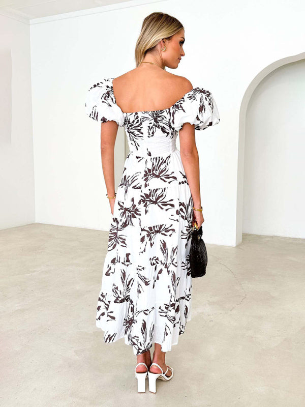 Blue Zone Planet | Slim Fit Printed Puff Sleeve Swing Dress BLUE ZONE PLANET