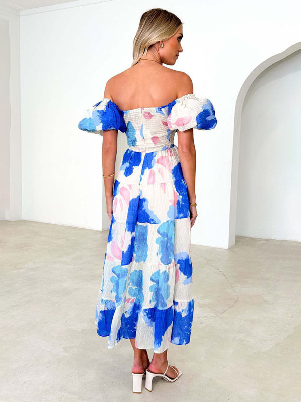 Blue Zone Planet | Slim Fit Printed Puff Sleeve Swing Dress BLUE ZONE PLANET