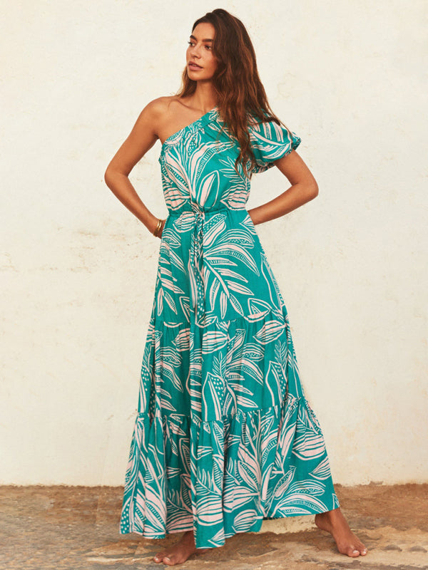 Blue Zone Planet | off-shoulder holiday style floral high-end dress BLUE ZONE PLANET