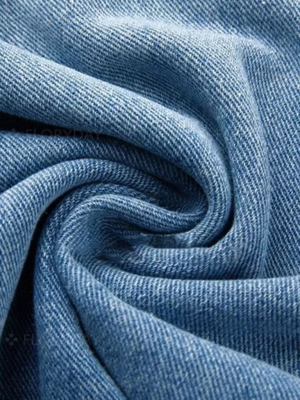 Blue Zone Planet | button-down low-rise loose slimming straight jeans BLUE ZONE PLANET