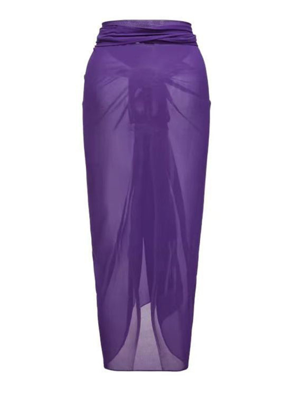 Blue Zone Planet | hip-hugging colorblock printed beach sun protection three-piece swimsuit BLUE ZONE PLANET