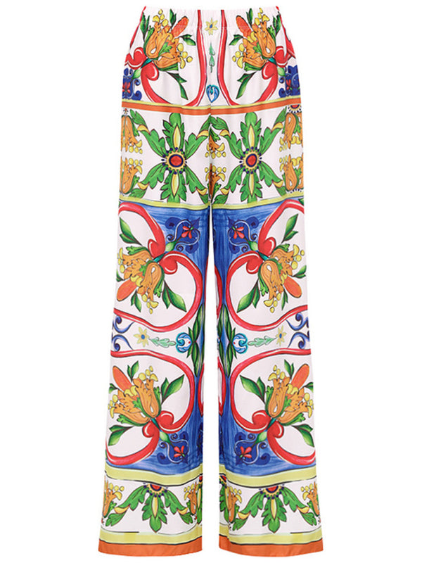 Blue Zone Planet | Ruffled Enamel Print Beach Resort Swimsuit Suit BLUE ZONE PLANET