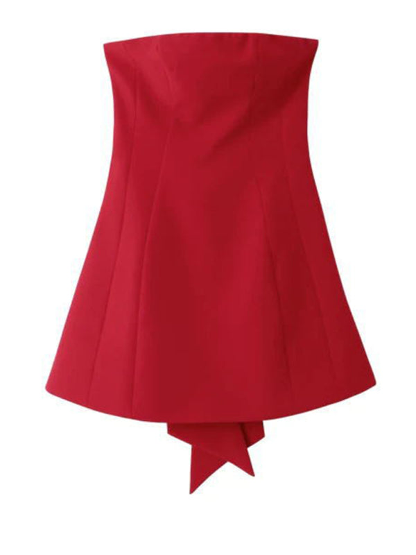 Women's New Sexy Breast Wrapped Slim Dress Short Skirt Dress BLUE ZONE PLANET