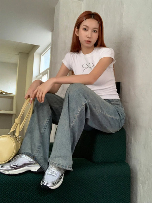 New round neck pullover short sleeve letter print T-shirt kakaclo