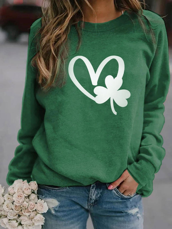 St. Patrick's Day lucky clover print sweatshirt BLUE ZONE PLANET