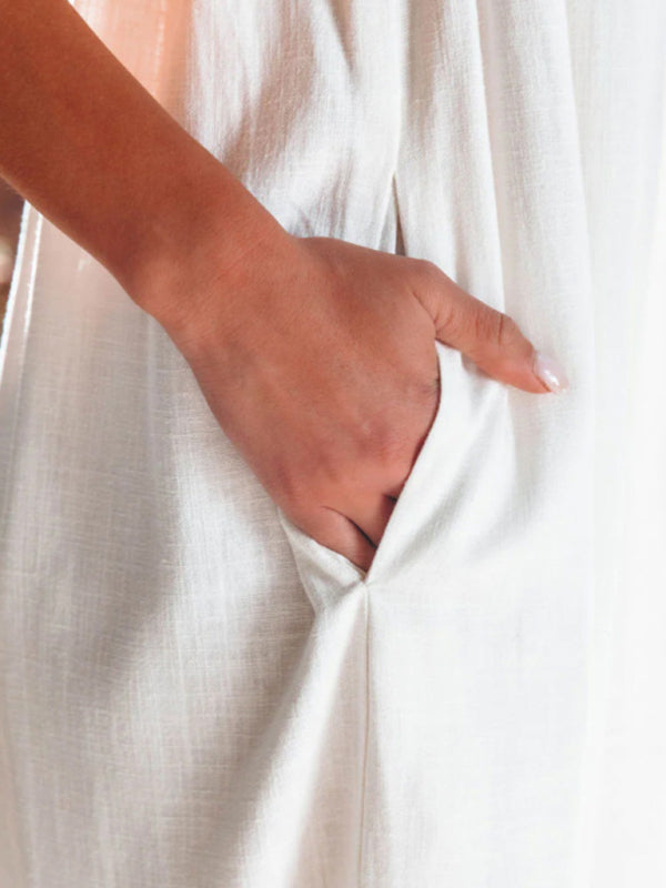 Blue Zone Planet |  loose high-waisted wide-leg spaghetti strap jumpsuit BLUE ZONE PLANET