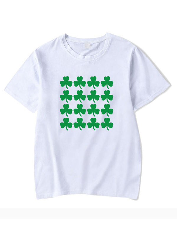 St. Patrick's Day Clover Graphic Print T-Shirt (Multiple Pictures Available) kakaclo