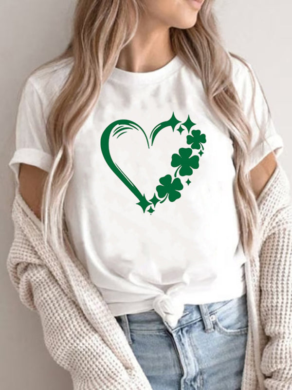 St. Patrick's Day Clover Graphic Print T-Shirt (Multiple Pictures Available) kakaclo