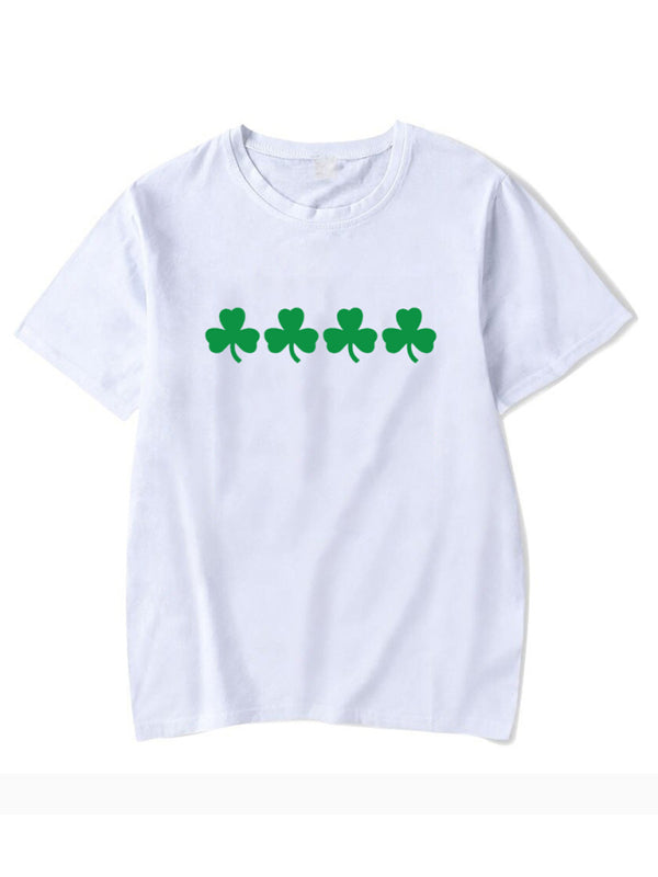 St. Patrick's Day Clover Graphic Print T-Shirt (Multiple Pictures Available) kakaclo