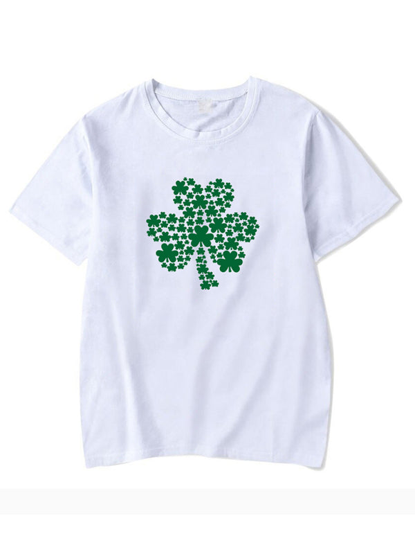 St. Patrick's Day Clover Graphic Print T-Shirt (Multiple Pictures Available) kakaclo