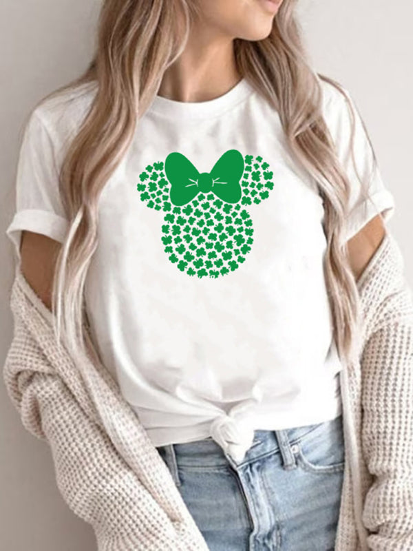 St. Patrick's Day Clover Graphic Print T-Shirt (Multiple Pictures Available) kakaclo