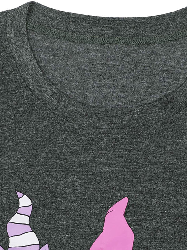 Easter T-Shirt Funny MAMA Bunny Print Graphic T-Shirt kakaclo