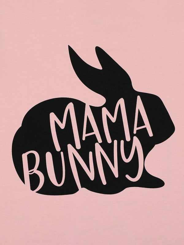 Easter T-Shirt Funny MAMA Bunny Print Graphic T-Shirt kakaclo