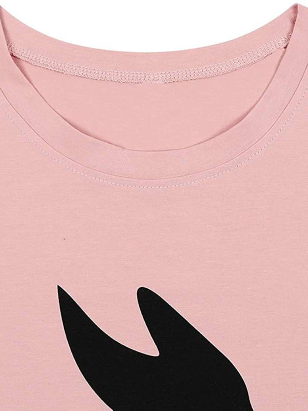 Easter T-Shirt Funny MAMA Bunny Print Graphic T-Shirt kakaclo