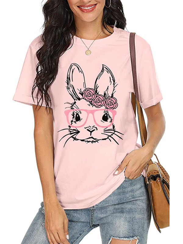 Easter T-Shirt Funny MAMA Bunny Print Graphic T-Shirt kakaclo