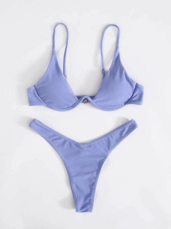 bikini solid color underwire swimsuit BLUE ZONE PLANET