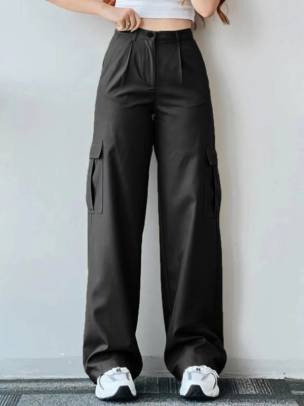 Blue Zone Planet |  Versatile pants, mid-rise three-dimensional pocket trousers, waist-cinching overalls BLUE ZONE PLANET