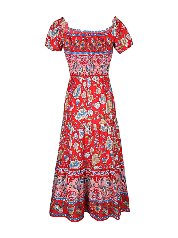 ethnic style one-neck printed dress BLUE ZONE PLANET